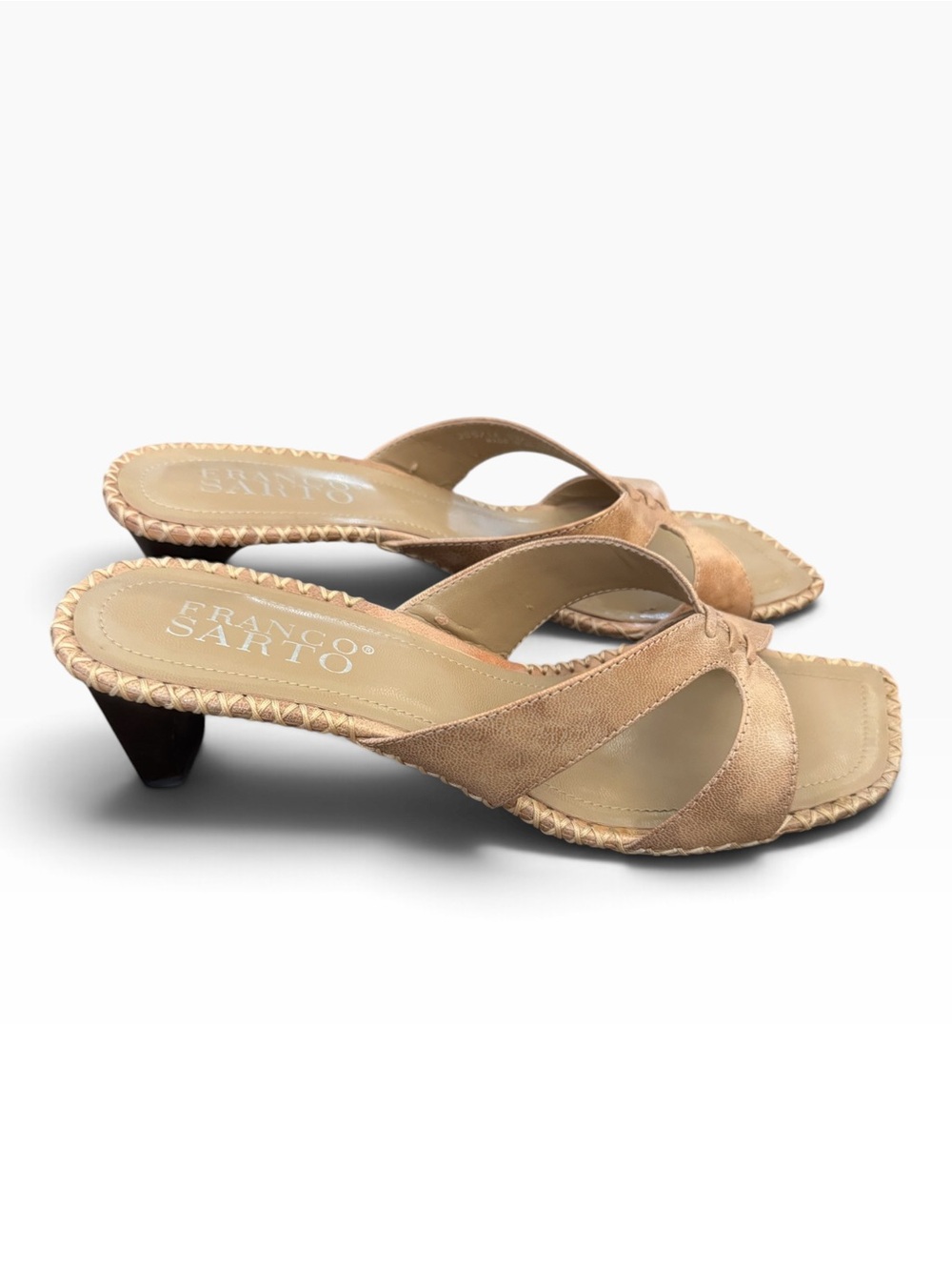 Franco Sarto square-toe kitten heel mules